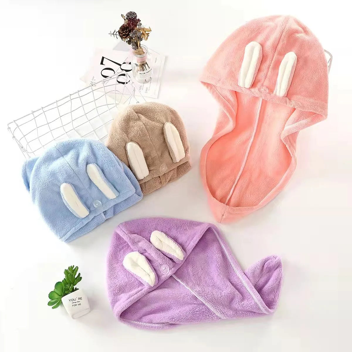 Wholesale Cheap Shower Wrap Bathing Hair Turban Towel Fashion Cute Children Hotel Wet Drying Microfibre Hair Towel Wrap