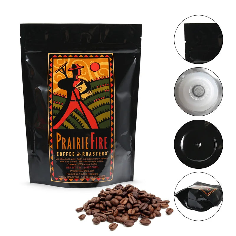 Custom Moisture Proof Coffee Tea Packaging Bags Low MOQ Aluminum Foil Snack Mylar Bag Stand up Pouch With Valve and Zipper