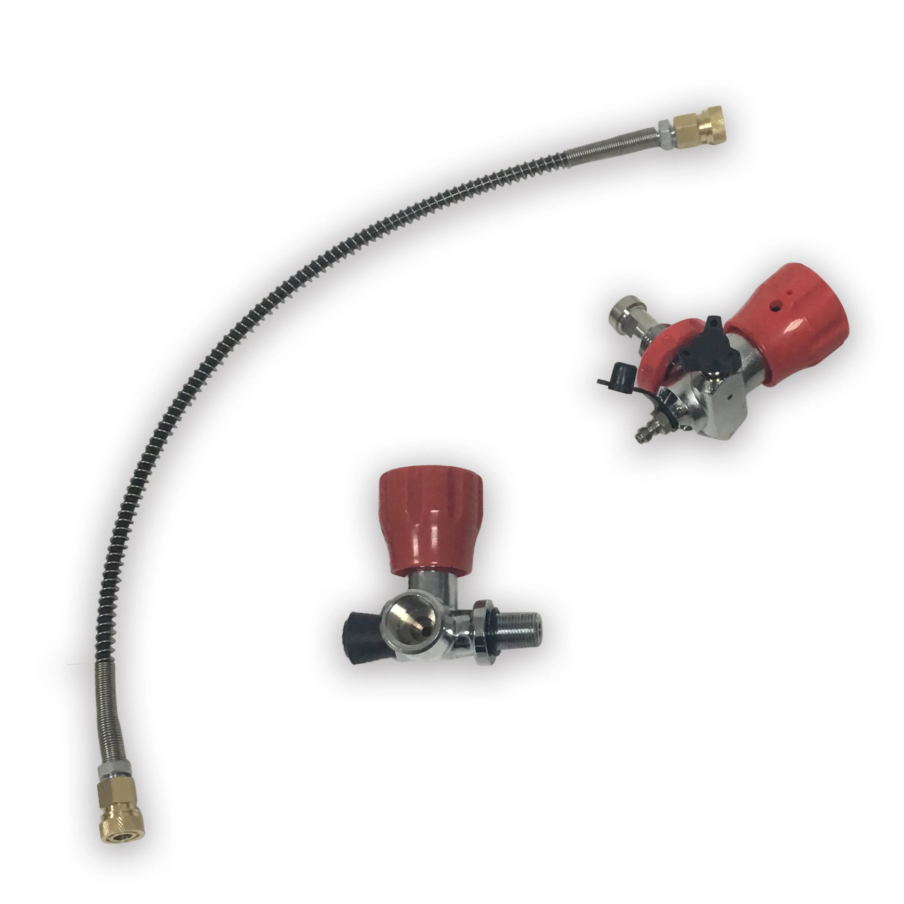 Hot Sale 4500psi Gas Cylinder Valve M18*1.5 Red Gauge SCBA Valve With Filling Station