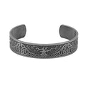 Viking Jewelry Wholesale Antique Plated Stainless Steel Yggdrasil Cuff Bracelet Engraved Norse Tree of Life Viking Arm Band