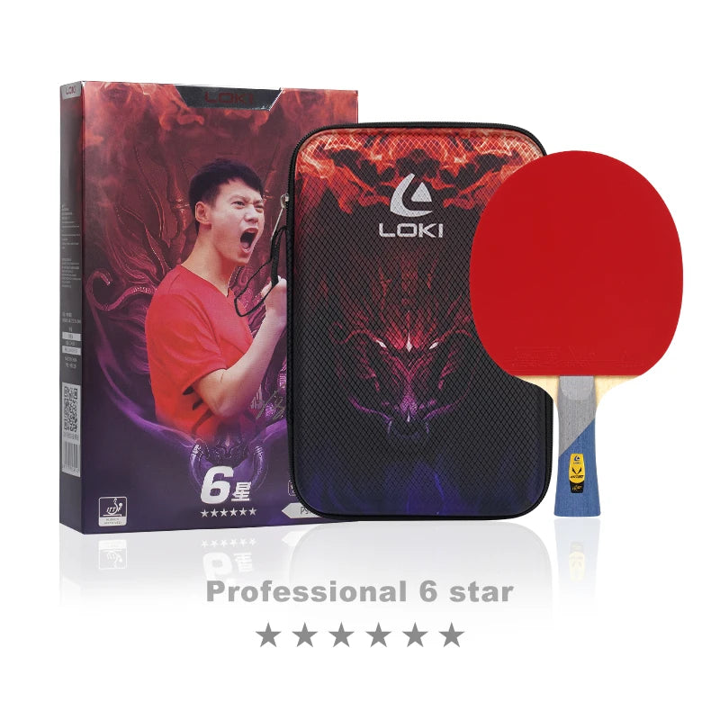 Loki 2024 Upgrade New 6 Star Ping Pong Racket 7 Ply Professional Table Tennis Paddle With Rxton 5 ITTF Rubber