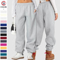 Custom High-Waisted Women's Winter Sporty Eco-Friendly Breathable Ankle-Length Sweatpants Pockets Baggy Hip Pop Style Inner Pant