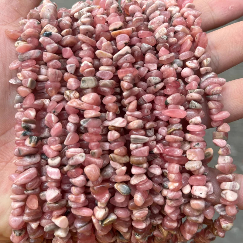 Rhodochrosite 5-8mm Natural Gemstone Chip Beads Irregular Natural Rhodochrosite Chip Stone Beads Argentina Rhodochrosite Chips