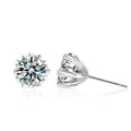 925 Sterling Silver New High-quality Fashion Crystal Jewelry Stud Earrings for Woman