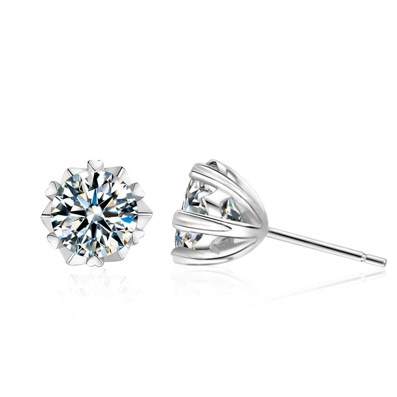 925 Sterling Silver New High-quality Fashion Crystal Jewelry Stud Earrings for Woman