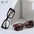 81635 Polarizing Clip on Anti Blue Light Optical Clip on Eyeglasses 2 in 1 Vintage Cat Eye Magnetic Uv400 Sunglasses Eyewear