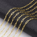 Hot Sell 4mm Stainless Steel Paperclip Necklace Women 18K Gold Oval Rectangle Paperclip Link Chain Necklace
