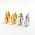 Trendy Earring 18K Gold Plated Hollow Cute  Bubble Chunky U Hoop Earrings Stainless Steel Fashion Jewelry for Woman