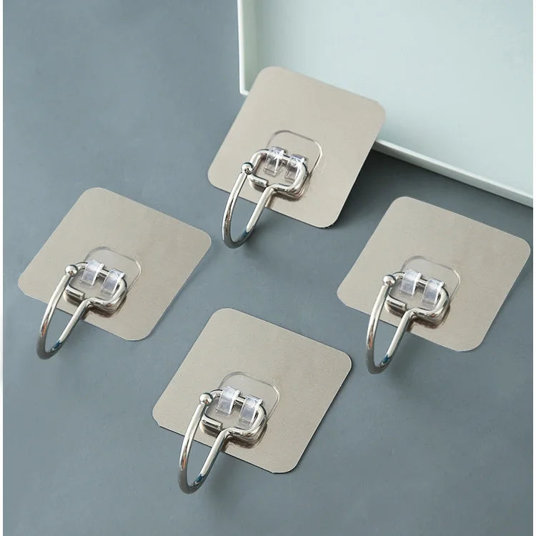 Large Multi-functional Adhesive Hooks Non-Marking Brushed Wall Coat Hooks for Behind-the-Door Use for Clothing