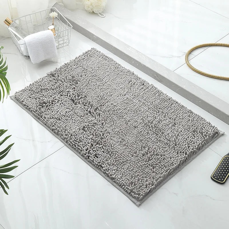 Luxury Chenille Bathroom Mat Rug with Super Water Absorbent Anti Slip for Entrance Doormat Microfiber Shaggy Kitchen Rugs