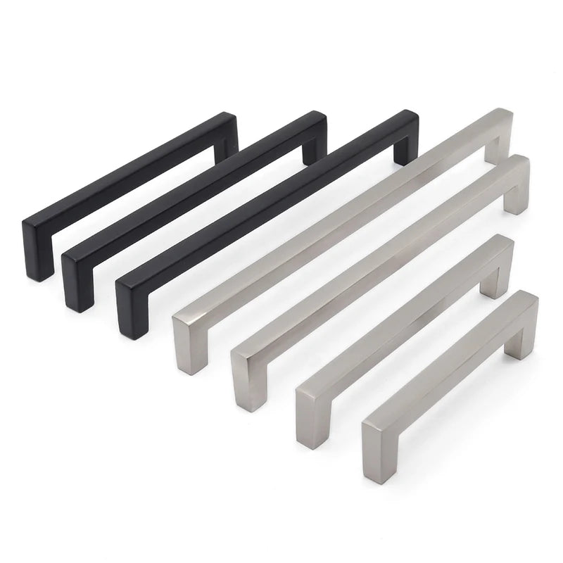 Oukali New Design Modern Aluminum Matt Black Furniture Hardware Kitchen Cabinet Handles Luxury Vintage  Handle for Bedroom
