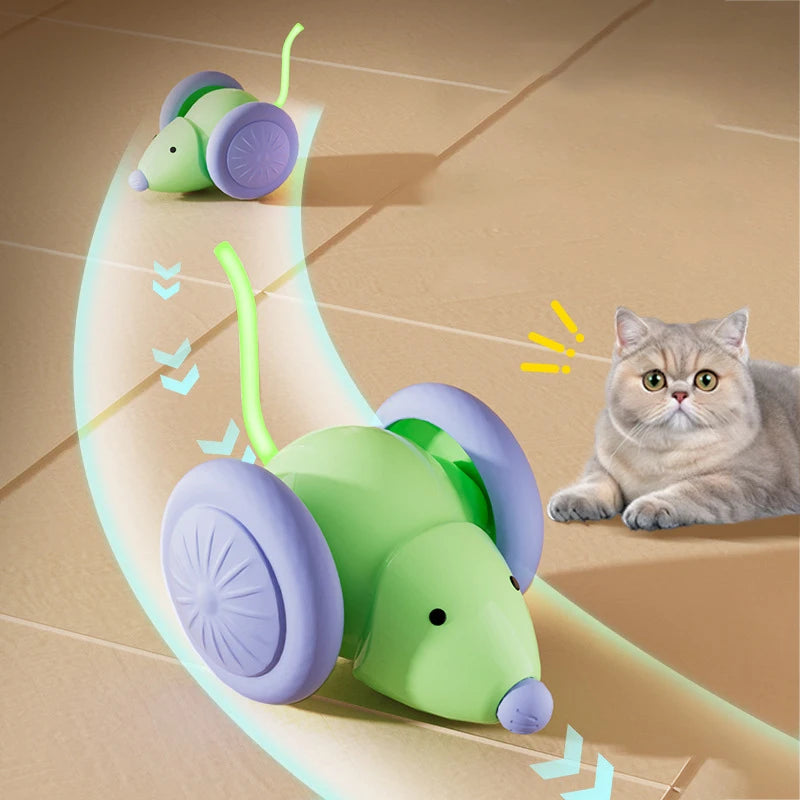 Eco-Friendly Plastic Cat Interactive Chewing Toys with Automatic LED Lights Smart Sensing Movement & Lifelike Design