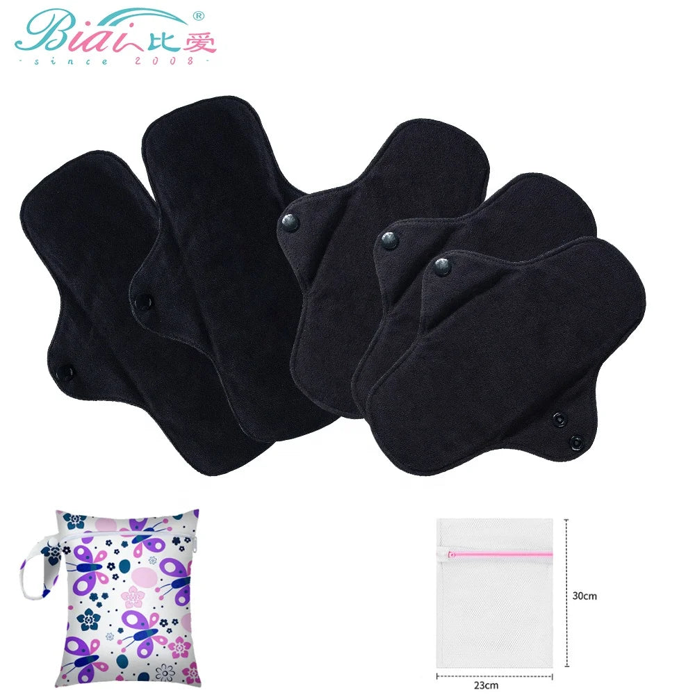 New Set of Pure Cotton Sanitary Menstrual Period Pad Daily Night Use Waterproof Leak Proof Washable Free Chemical
