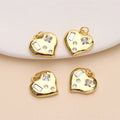 Fashion Heart Charms Zircon Copper Charms for Handmade Necklace Making Accessories Jewelry