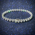 New Arrival 4mm Bezel Setting 925 Sterling Silver White Round VVS Moissanite Diamond Tennis Chain Bracelet Men Fashion Jewelry