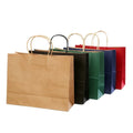 Compostable Multicolor Custom Printed Design Restaurant Takeaway Retail Shopping Packaging Kraft Paper Bags with Die Cut Handles