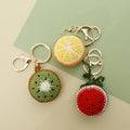 2025 Cute Woven Watermelon Orange Kiwi Keychain Handmade Fruit Pendants Key Chain Bag Charm Handbags DIY Accessories