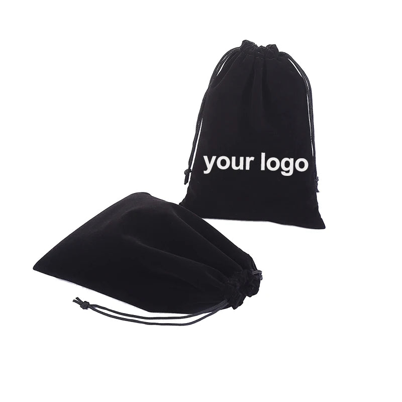 5*7CM Custom Drawstring Velvet Jewelry Pouches Bags Trendy Drawstring Bags Mobile Accessories Packaging Holiday Gift Bags