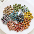 Vintage 8mm Square Shape Ceramic Clay Porcelain Beaded DIY Phone Chain Jewelry Findings
