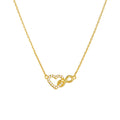 Fashion Jewelry 925 Sterling Silver Eternal love Heart Zircon Necklace Lucky Number Eight 8 Gold Plated Necklaces for Women