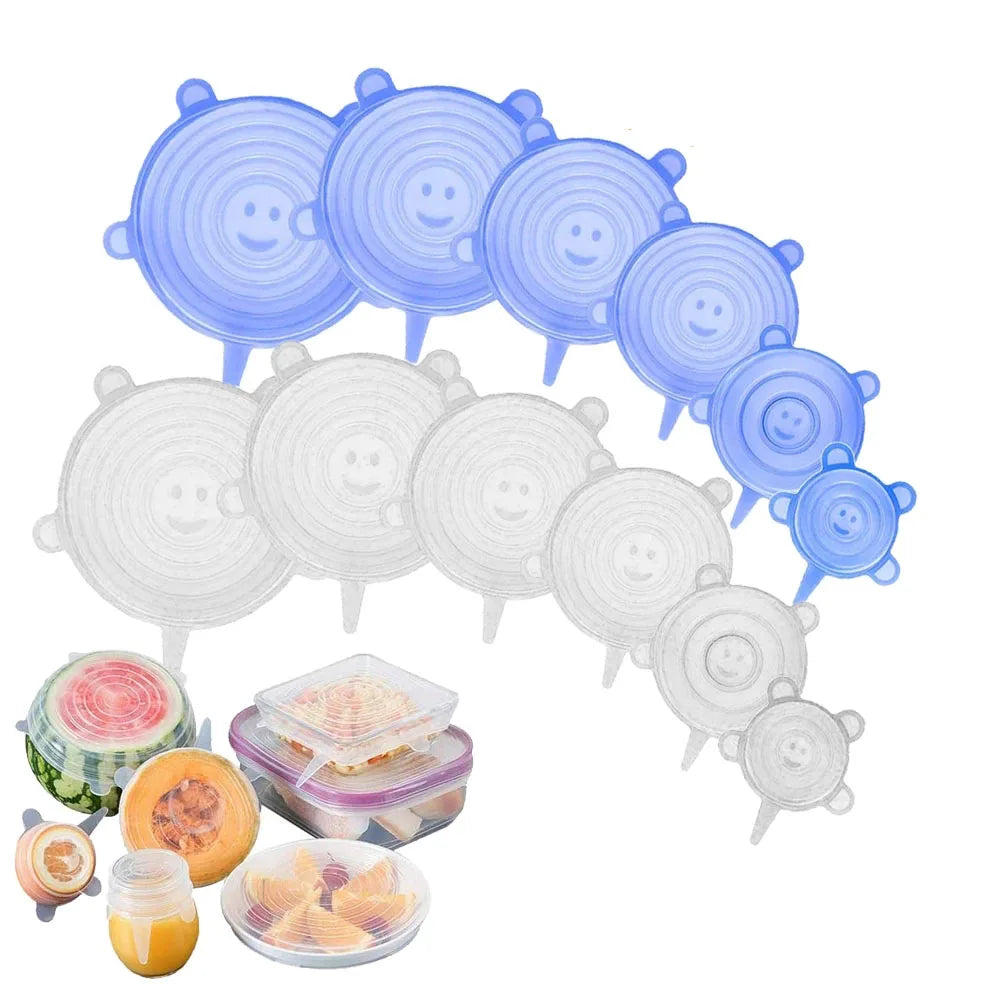 Food Grade Custom 6 Sizes Reusable Food Can Stretch Lid Covers