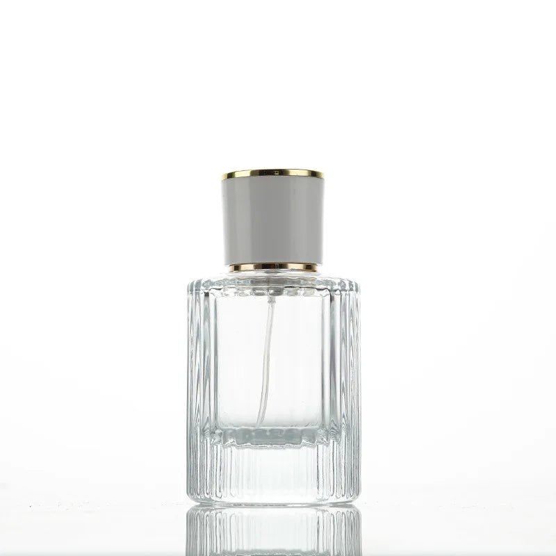 MUB 30ml/50ml Screw Empty Luxury Cylinder Shape Perfume Glass Bottle Private Label