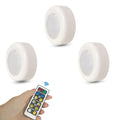 Wireless Under Cabinet LED Lights RGB Puck Lights 16 Colors 3 Modes Fairy Lights 3 Pack