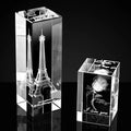Rectangular K9 Laser Engraved Beveled Etched Crystal Block Christmas Decorative Bat-Shaped Glass Cube for Souvenirs and Gifts