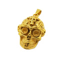 Hophop Stainless Steel Skull Pendants 18k Gold Vintage Skull Charm Punk Animal Jewelry Men Skull Pendant