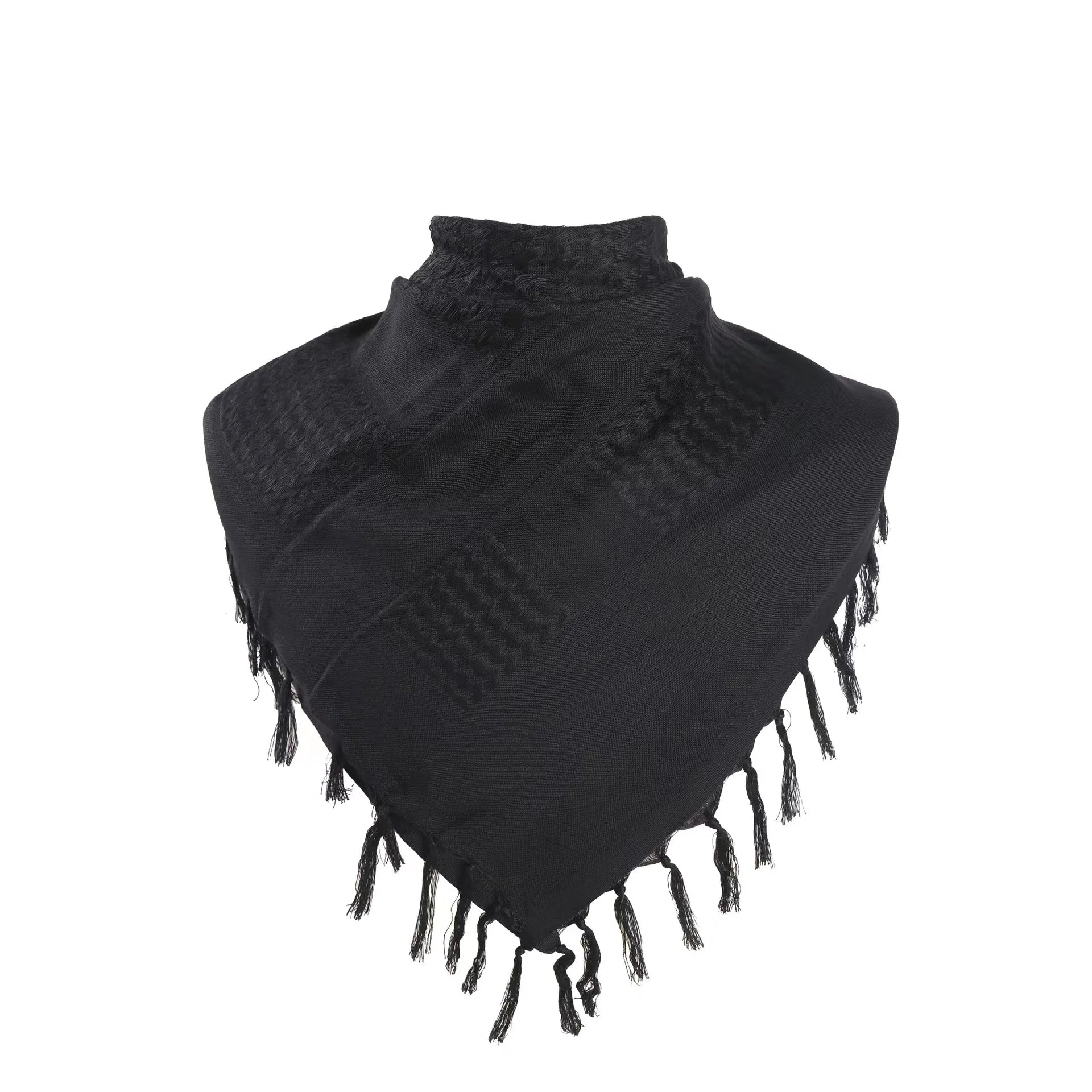 Tactical Outdoor Cotton Shemagh Arabic Scarf Stylish 180g Winter Shawl with Tassel Square Neck Hijab for Adults in Autumn Season