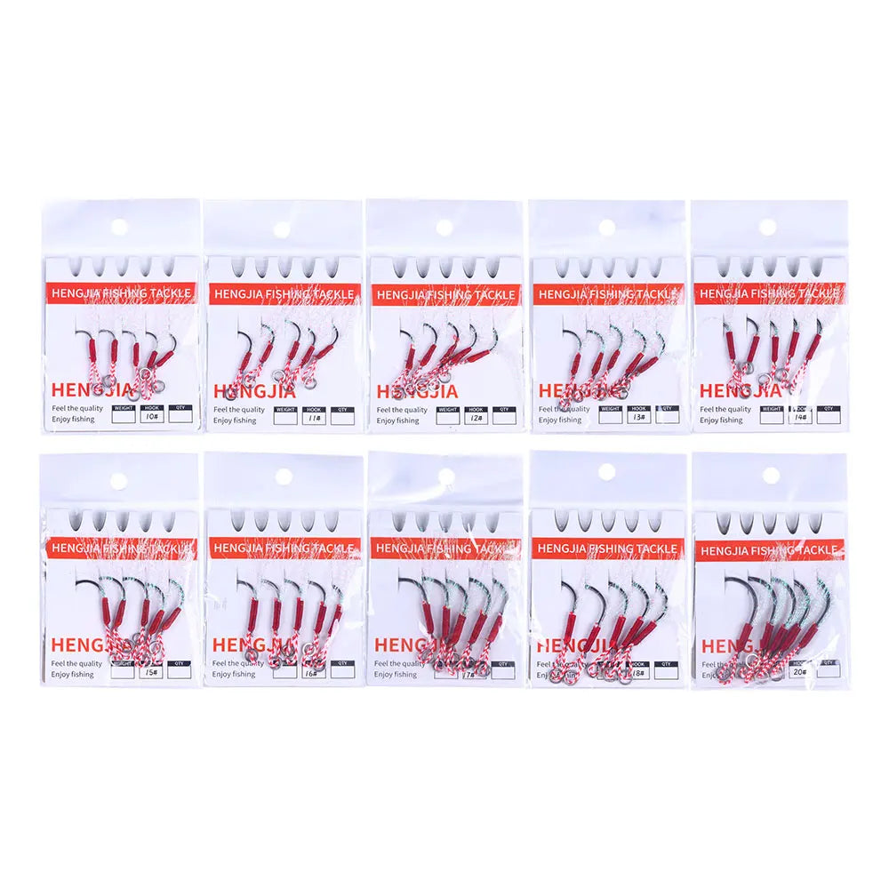 5PCS/BAG High Carbon Steel Slow Jigging Hooks Assist Japan Fishing Hooks