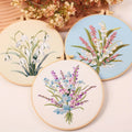 Minimally Designed Flowers Diy Custom Embroidery Kit for Beginners Adults Cross Stitch Home Living Room Art Decor