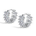 Dylam Trendy Women Fine Jewelry 925 Sterling Silver Rhodium Plated 5A CZ Cubic Zirconia Baguette Gear Hook Earrings