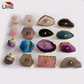 Decorative Crystal Pulls Agate Brass Electro Platting Furniture Cabinet Knobs Hand Made Natural
