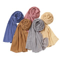2025 Muslim Women Fashion Crush Luxury Pleated Heavy Chiffon Hijab Scarf 70*175cm