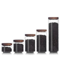 High Borosilicate Canister Container Pantry Food Storage Glass Jars With Bamboo Wooden Lid in Bulk
