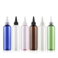 Dispenser Lid Plastic Bottle 250ml Lotion Cream Liquid PET Green Blue Amber Cosmetics Packaging Refillable Bottles