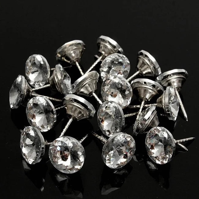 14.109 WELLTOP Crystal Upholstery Button Diamond Tufting Nail Soft Pack Crystal Stud Furniture Decorative Button Tack