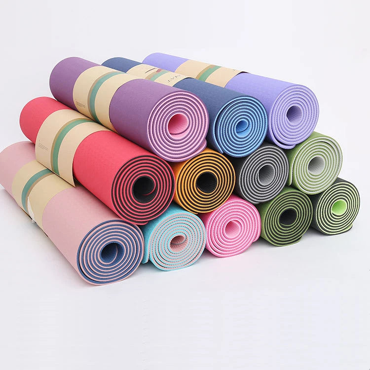 FDFIT Custom Color & Size Eco-Friendly TPE Yoga Mat 0.6cm Thick Durable for Female Endurance Training