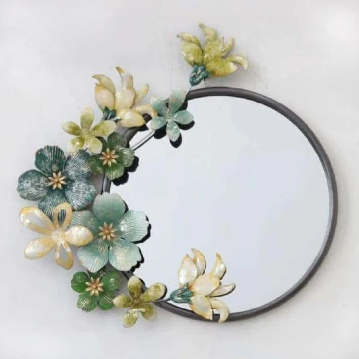 61x61 Light Luxury Wall Mirror Iron Background Personality Creative Metal Frame Mirror American Wall Hanging Accessories