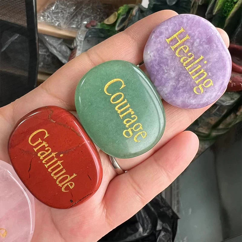 100pcs/bag Wholesale Polished Inspiration Natural Healing Crystal Positive Meditation Thumb Palm Pocket Tumbled Worry Stones