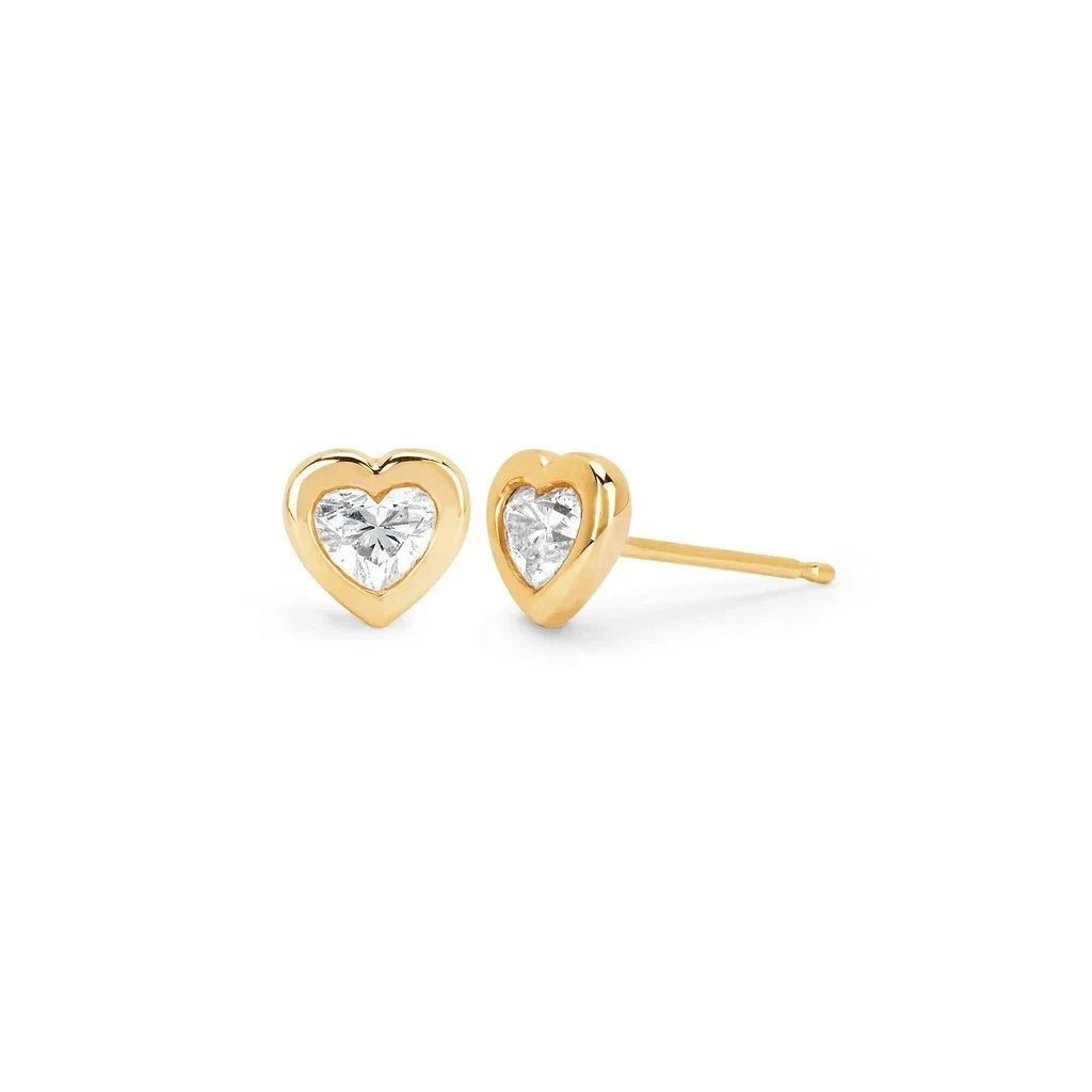 Elegant 925 Sterling Silver 18k Gold Jewellery Elegant Heart Stud Earring for Women Wholesale