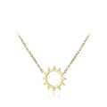Minimalist 18K Gold Plated Stainless Steel Link Chain Sun Pendant Necklace Women Delicate Vintage Trendy Fashion Charms Jewelry
