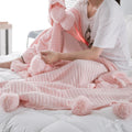 DQT Wholesale Crochet Custom Decorative Christmas Swadloon Fluffy Knit Throw Blanket for Home Bed Sofa
