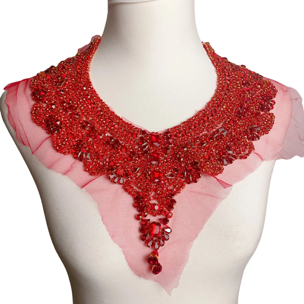 Hot Sale  Many Colors Fashion Wedding Rhinestone African  Necklace  Patches Appliques Sew on for  Party DIY or Clothes