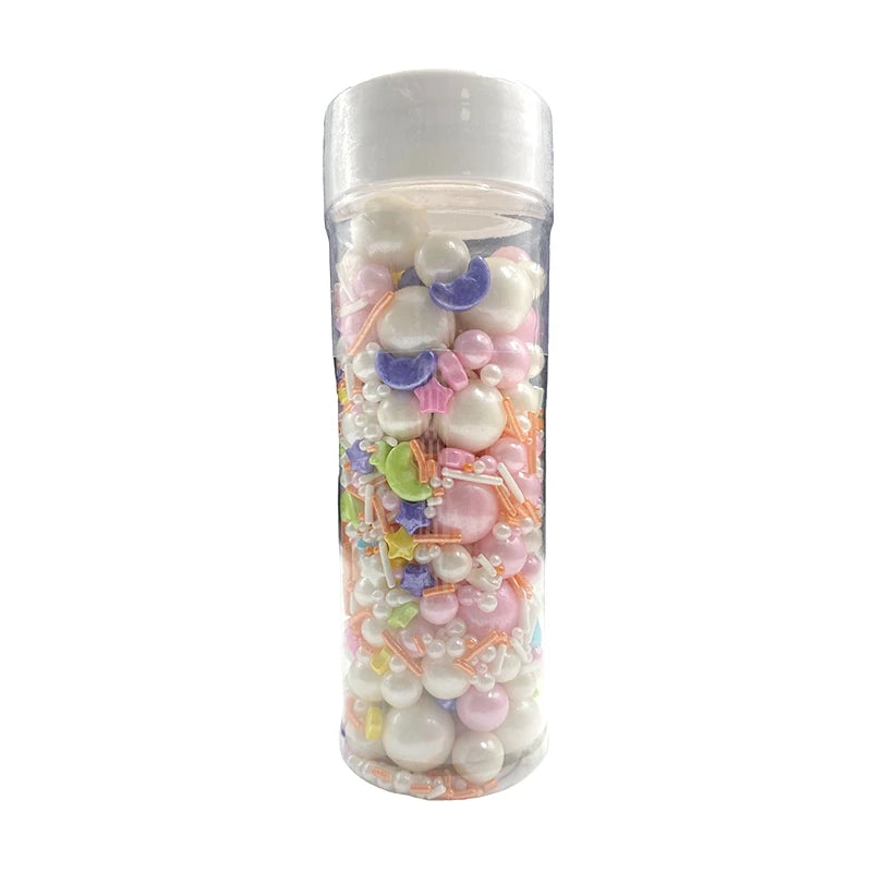 Bulk White Chocolate Star Butterfly Mixed Sugar Candy Sprinkles Solid Form for Edible Cake Decorations in Bottle Packaging