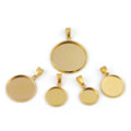 Outsize Silver Gold Polymer Clay Jewelry Tray Stainless Steel Connectors Round Base Pendent Charm Diy AKISS