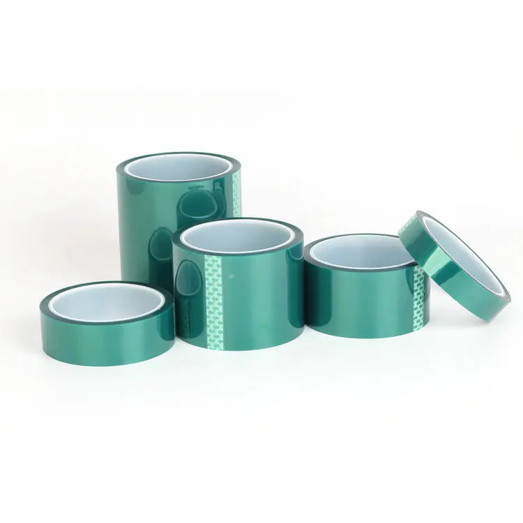 High Temp Green PET Masking Tape Silicone Adhesive for Powder Coating & Anodizing No Residue Self Adhesive Polyester Tape