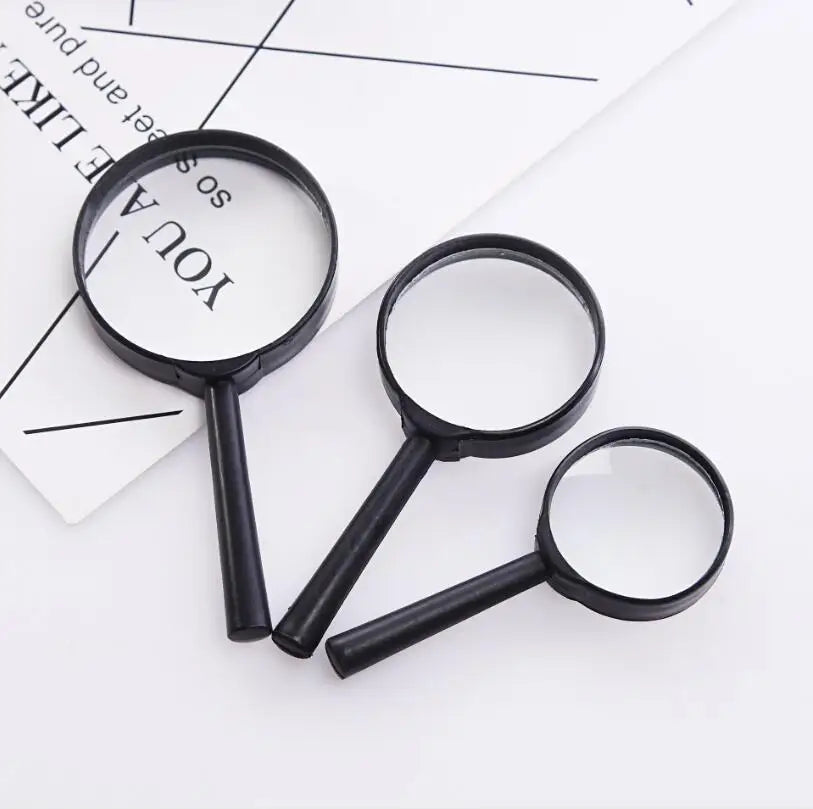 Home School Office Plastic Handle Straight Handle Magnifier Reading Plastic 90mm Magnifier MegaBDM