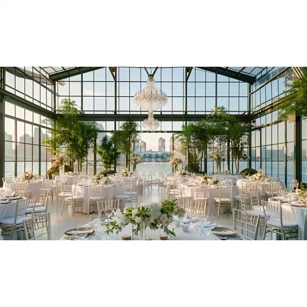 Aluminum Frame Transparent Glass Wall Indoor Atrium Tent for Wedding Event Fireproof & Waterproof